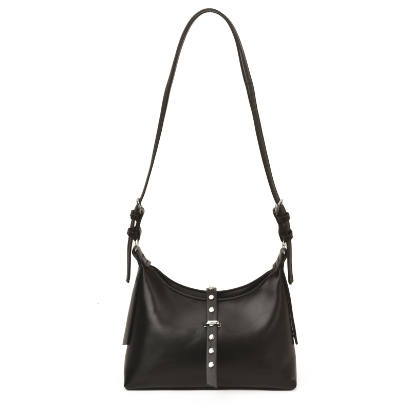 Melard ženska torbica za jesen-zimu, dumpling oblik, rivet detalji, crossbody, srednja veličina, PU koža, vintage stil