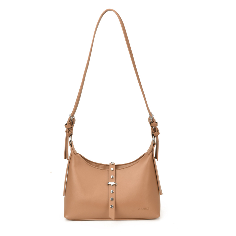 Melard ženska torbica za jesen-zimu, dumpling oblik, rivet detalji, crossbody, srednja veličina, PU koža, vintage stil