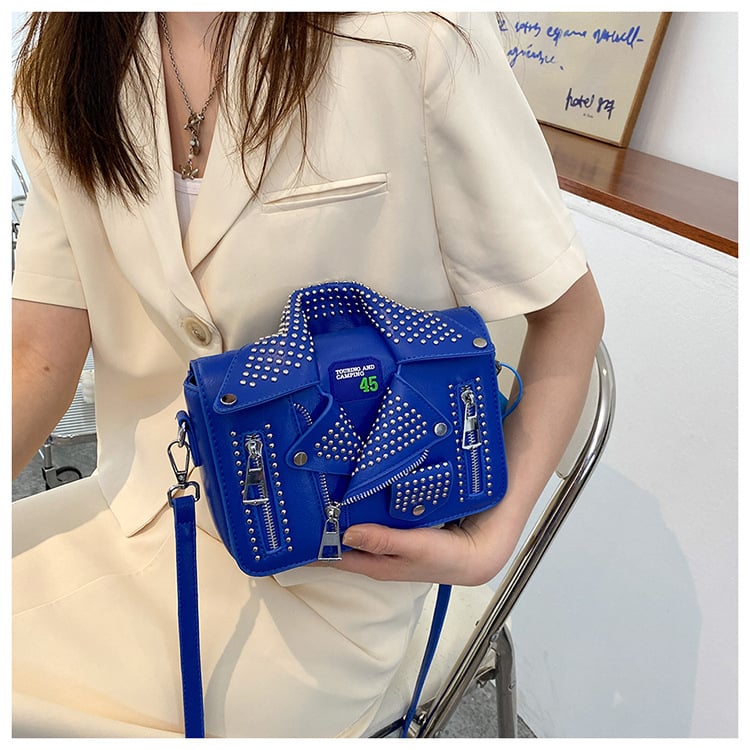 2026 novi stil rivet mini kvadratna torbica za žene, moderni i svestrani crossbody torba preko ramena, PU koža, luksuzan dojam