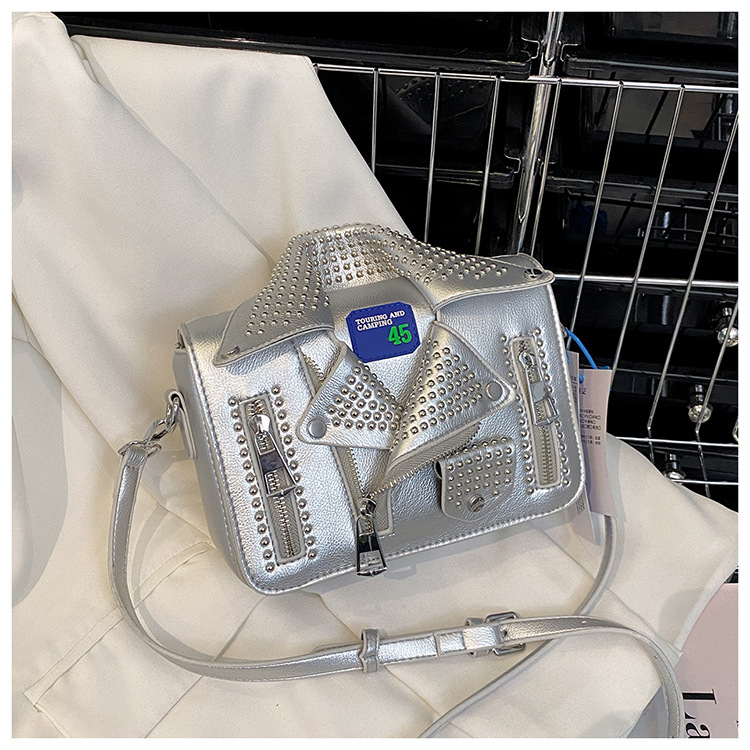 2026 novi stil rivet mini kvadratna torbica za žene, moderni i svestrani crossbody torba preko ramena, PU koža, luksuzan dojam