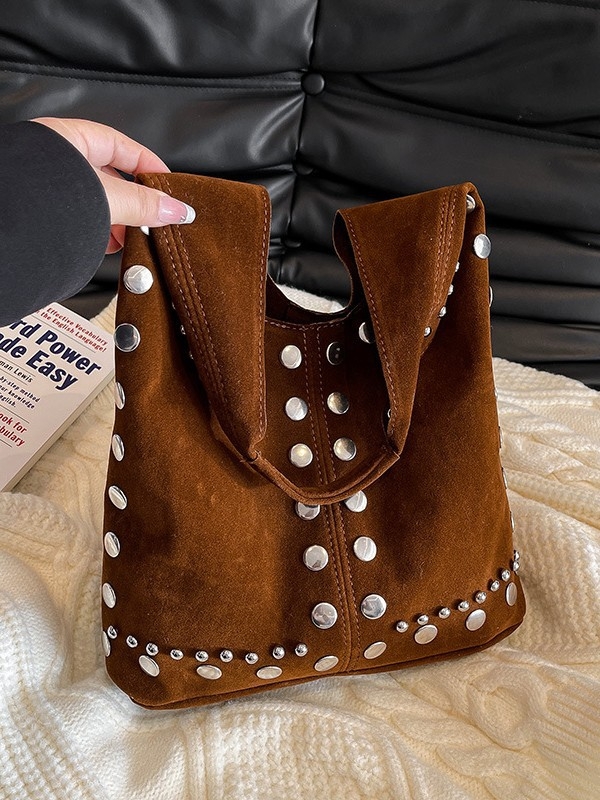 Retro torba ispod pazuha sa zakovicama za žene, u obliku kante, PU koža, model 2025, svakodnevna upotreba