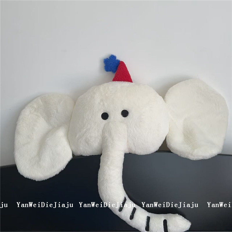 Pernuță din pluș cu elefant, pentru casă, canapea și birou — pernă decorativă pentru suportul de spate