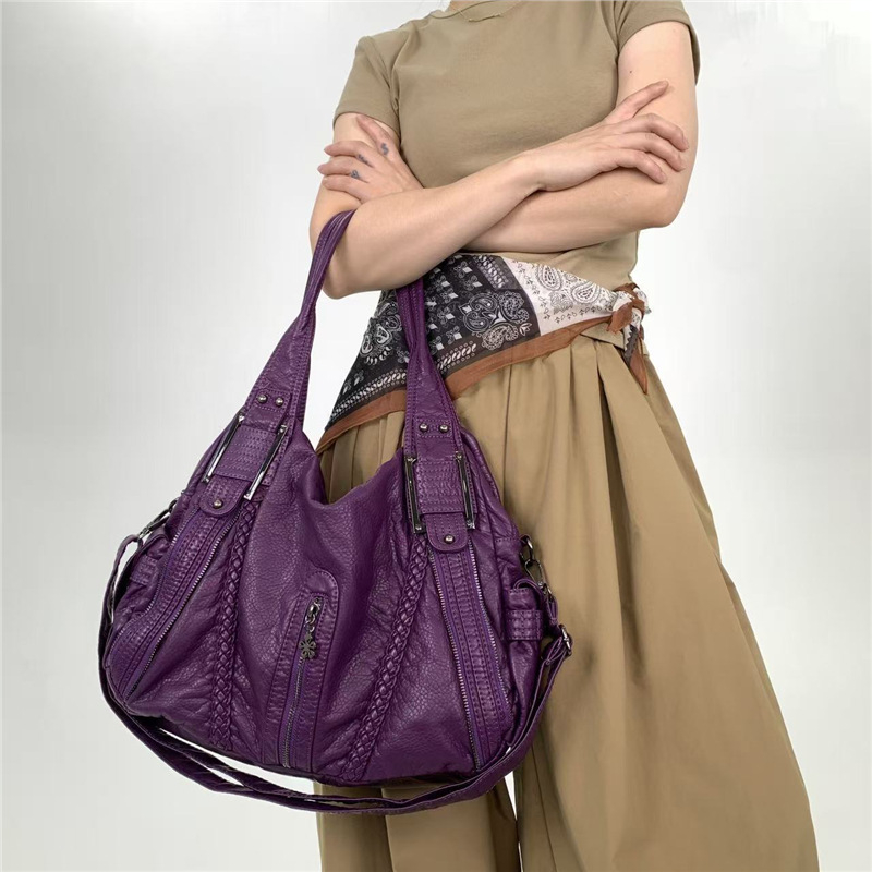Ženska torbica na rame u Y2K stilu, vintage izblijedjeli izgled, velika kapaciteta, crossbody torba