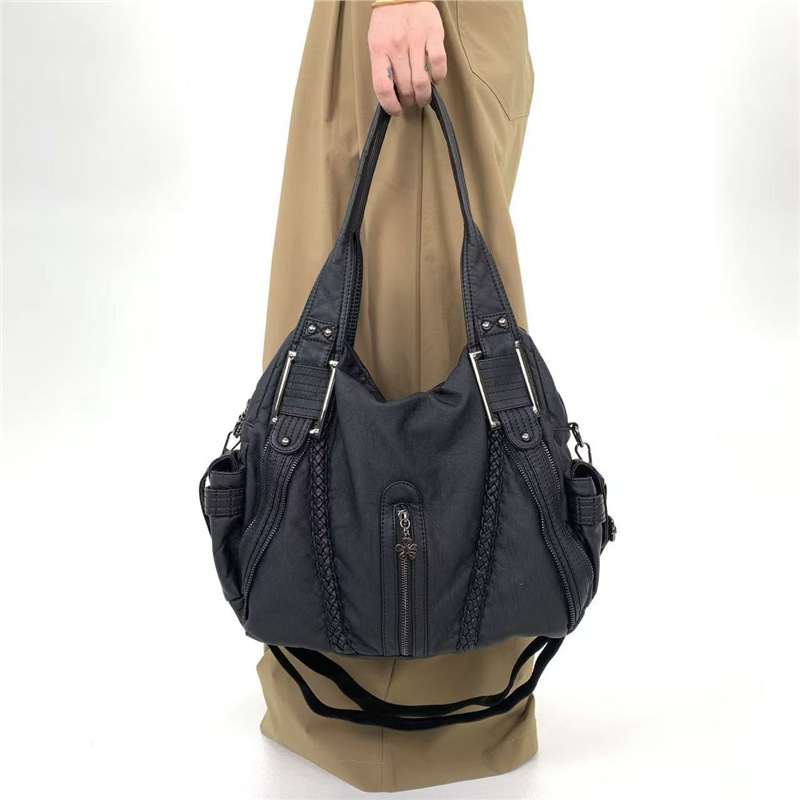 Ženska torbica na rame u Y2K stilu, vintage izblijedjeli izgled, velika kapaciteta, crossbody torba
