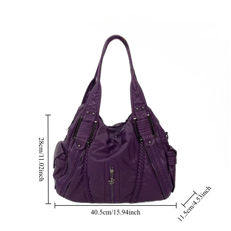 Ženska torbica na rame u Y2K stilu, vintage izblijedjeli izgled, velika kapaciteta, crossbody torba