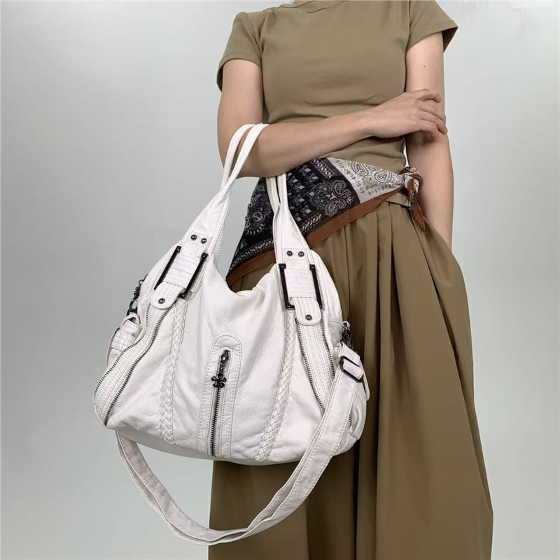 Ženska torbica na rame u Y2K stilu, vintage izblijedjeli izgled, velika kapaciteta, crossbody torba