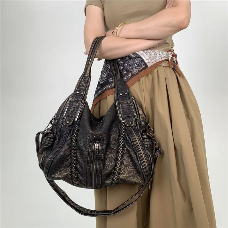 Ženska torbica na rame u Y2K stilu, vintage izblijedjeli izgled, velika kapaciteta, crossbody torba