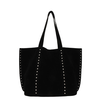 Nova Tote torbica od velura s velikim kapacitetom, ukrasi nitima, dvostruka ručka za nošenje u ruci ili na ramenu, retro stil