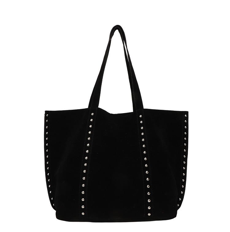 Nova Tote torbica od velura s velikim kapacitetom, ukrasi nitima, dvostruka ručka za nošenje u ruci ili na ramenu, retro stil