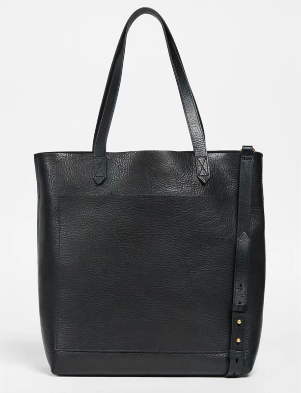 Torba Tote sa zatvaračem - koža prvog sloja, euro-američki minimalistički stil, preko ramena, velika veličina, ženska dnevna torba