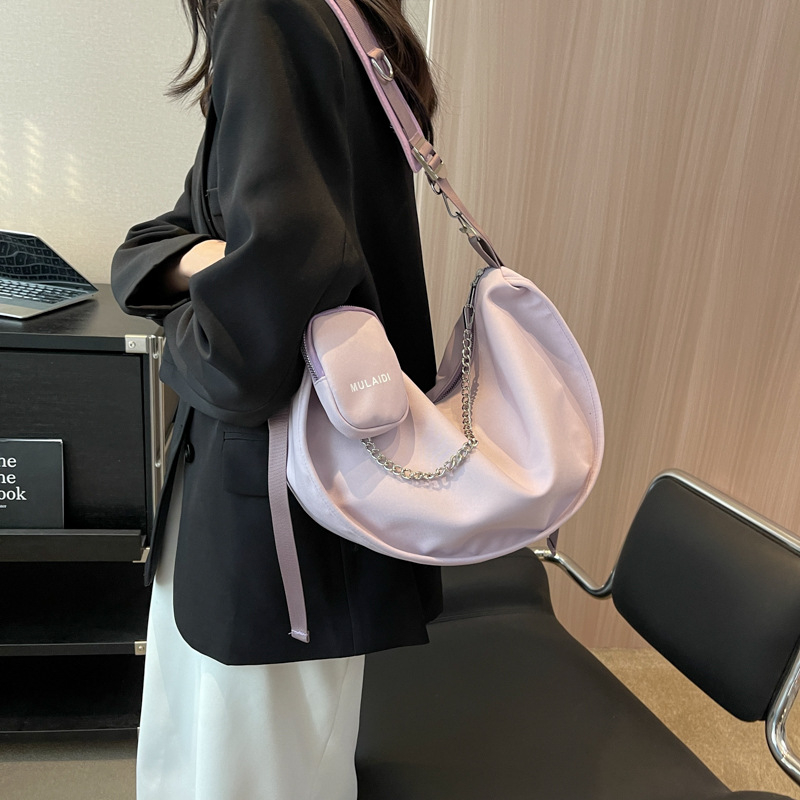 Torba velikog kapaciteta za žene, crvena platnena crossbody torba u stilu dumpling, proljeće-ljeto