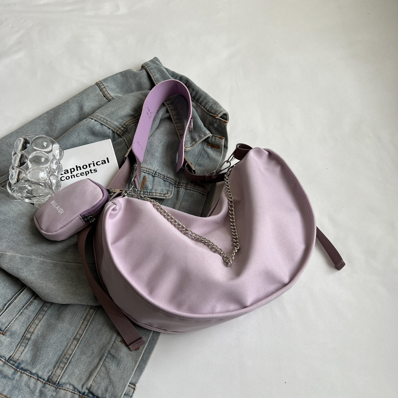Torba velikog kapaciteta za žene, crvena platnena crossbody torba u stilu dumpling, proljeće-ljeto
