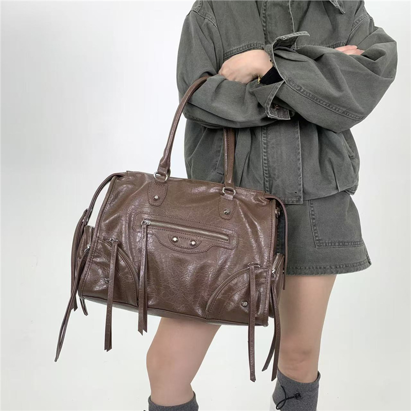Ženska torbica za rame u Y2K retro stilu s nitima, velika zapremina, crossbody