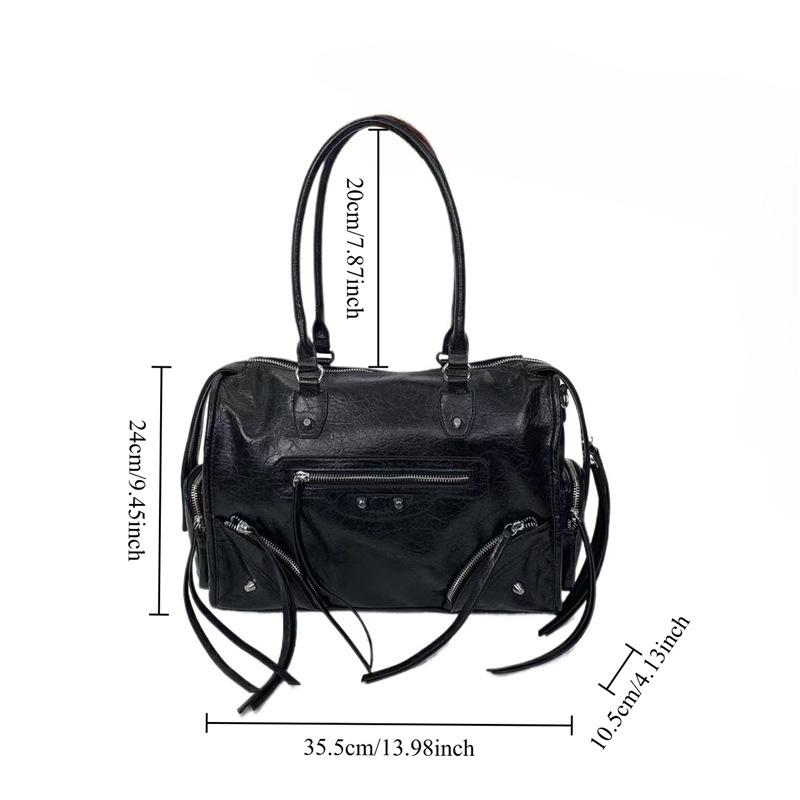 Ženska torbica za rame u Y2K retro stilu s nitima, velika zapremina, crossbody