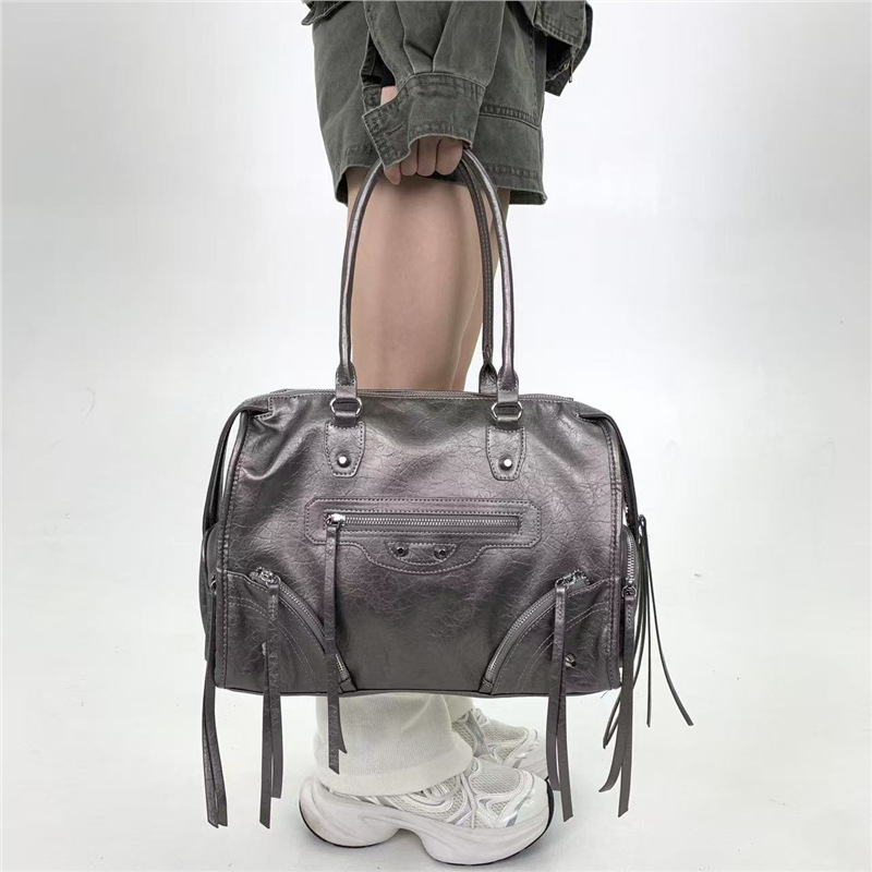 Ženska torbica za rame u Y2K retro stilu s nitima, velika zapremina, crossbody