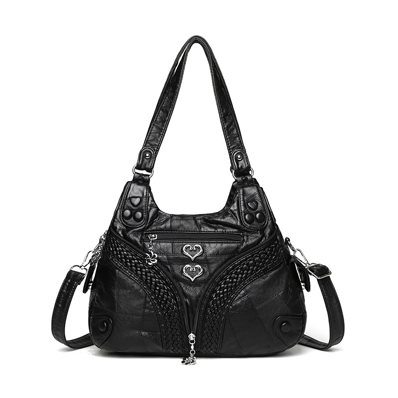 Ženska torba s metalnim rivetima, velika prostornost, PU koža, ramena i crossbody, 2025 novi model