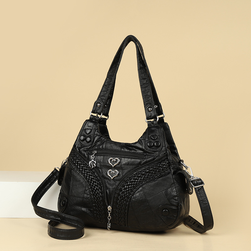 Ženska torba s metalnim rivetima, velika prostornost, PU koža, ramena i crossbody, 2025 novi model