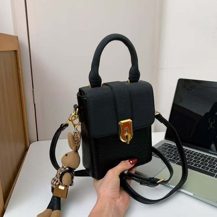 Niche moda retro patchwork torbica preko ramena s džepom za telefon, mala kvadratna torbica s dojmom luksuza