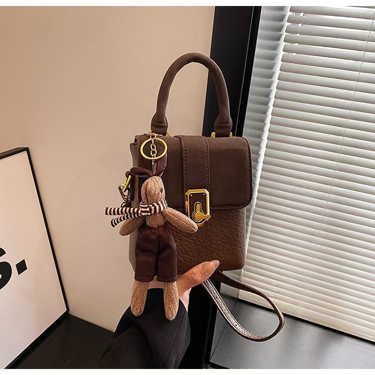 Niche moda retro patchwork torbica preko ramena s džepom za telefon, mala kvadratna torbica s dojmom luksuza