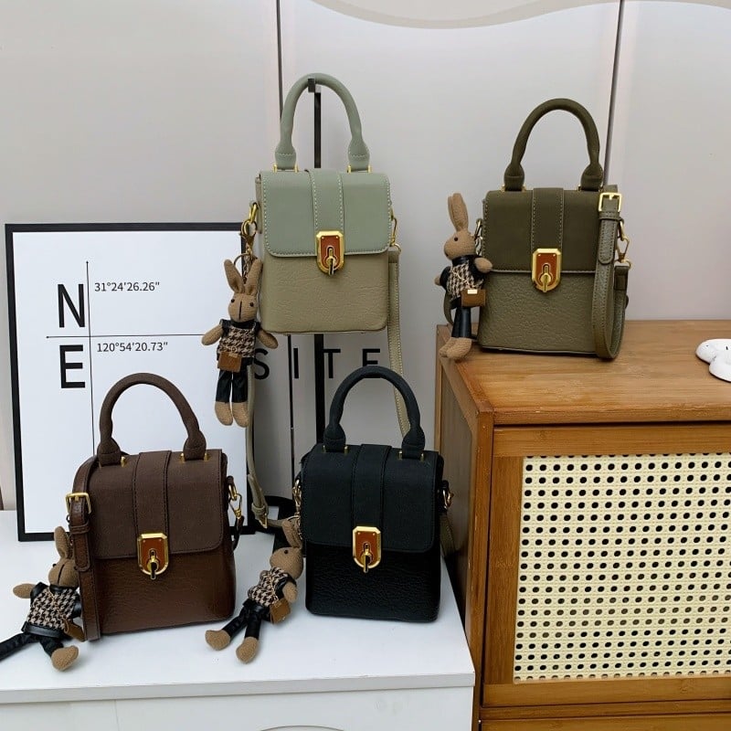 Niche moda retro patchwork torbica preko ramena s džepom za telefon, mala kvadratna torbica s dojmom luksuza