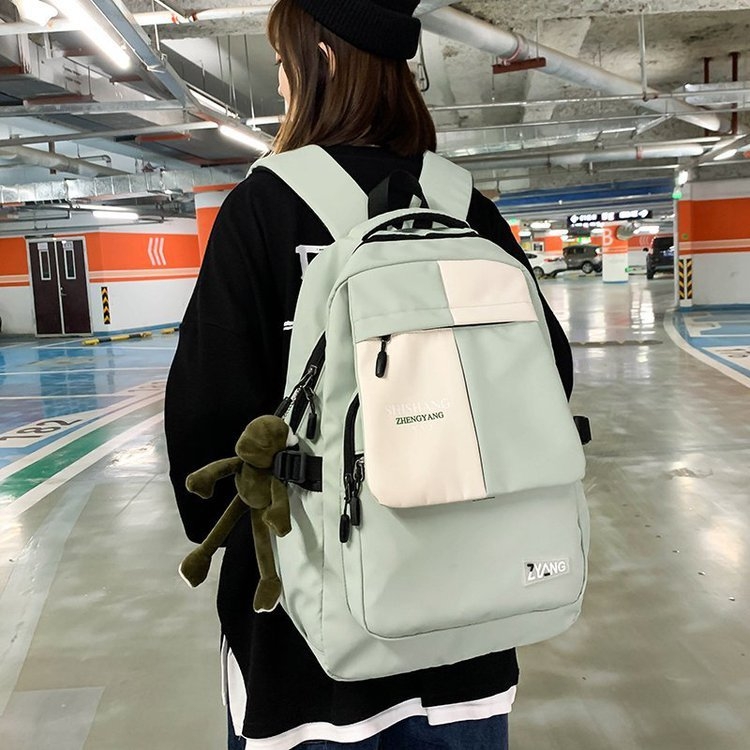 Unisex ranac Harajuku stila, s kontrastnim bojama, od najlona, 20–35 l, za školu