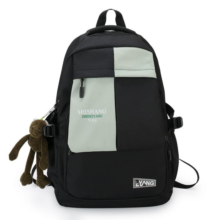 Unisex ranac Harajuku stila, s kontrastnim bojama, od najlona, 20–35 l, za školu