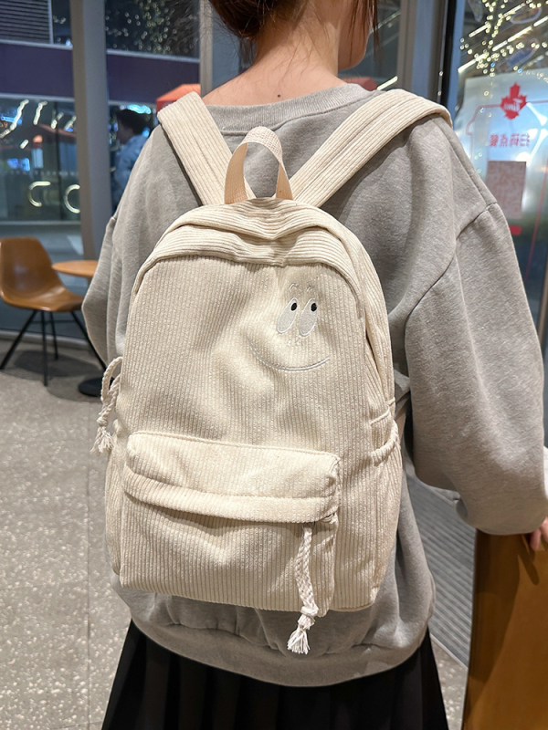 Harajuku stil korduroy ruksak za srednjoškolce, jednostavan i svestran