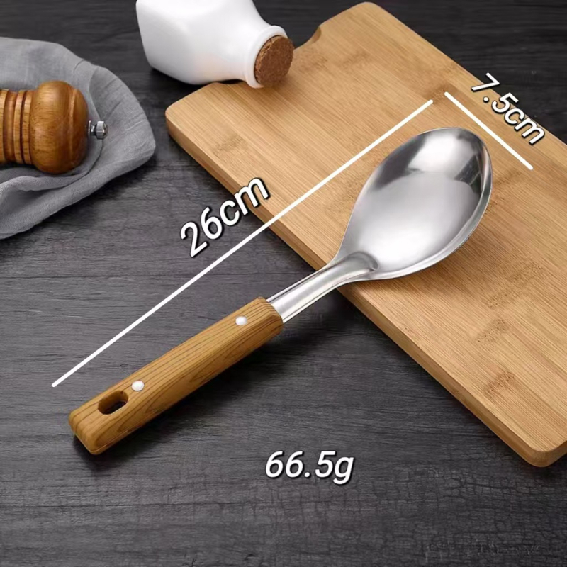 Set de ustensile de bucătărie din oțel inoxidabil: spatulă, lingură cu sită, lingură de supă, lingură pentru orez, spatulă pentru prăjit, spatulă pentru wok