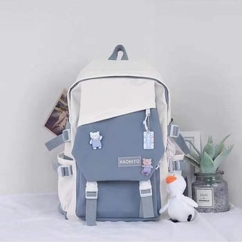 Ruksak za laptop s kontrastnim bojama, velik kapacitet, Harajuku stil za žene