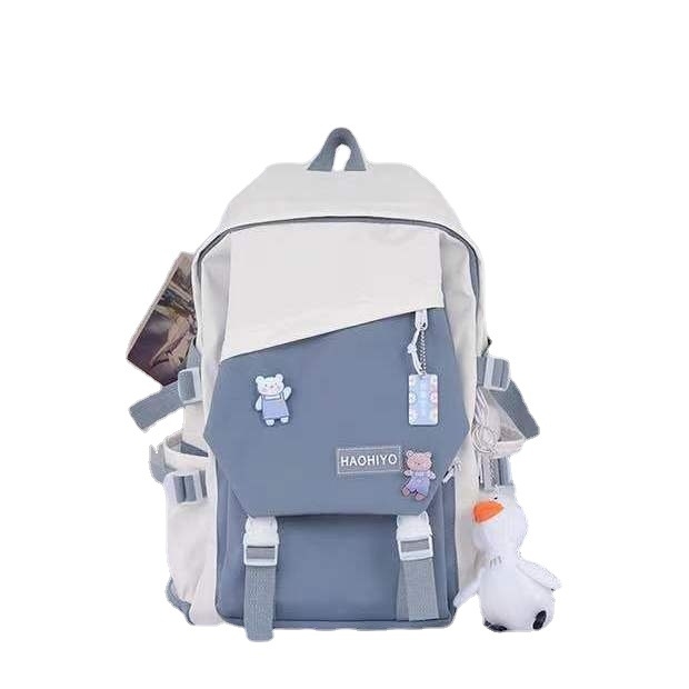 Ruksak za laptop s kontrastnim bojama, velik kapacitet, Harajuku stil za žene