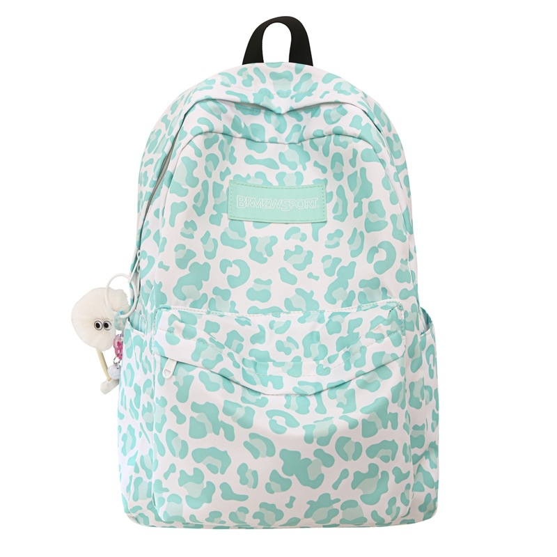 Unisex ruksak Harajuku stilom s leopard uzorkom i kravjim motivom, 20–35 L, za 15-inčni prijenosnik, najlon, lagan školski ruksak