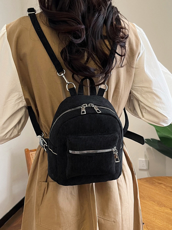 Mali ruksak od corduroya, Harajuku stil, jednobojna boja, korejski dizajn, retro minimalistički, za studente i svakodnevnu uporabu