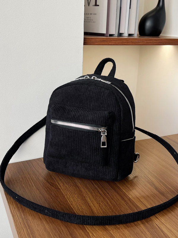 Mali ruksak od corduroya, Harajuku stil, jednobojna boja, korejski dizajn, retro minimalistički, za studente i svakodnevnu uporabu