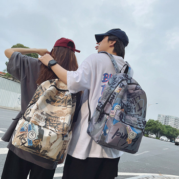 Najlon ranac 20–35 L, unisex, grafički motiv s pejzažima, ulični stil Harajuku, školski ruksak za učenike, kompatibilan s 14-inčnim prijenosnikom