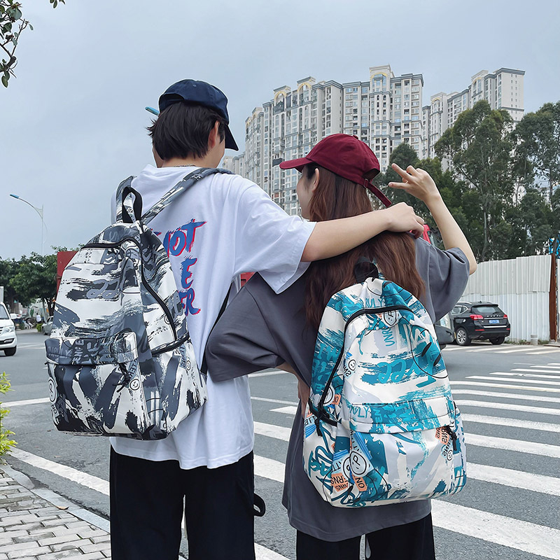 Najlon ranac 20–35 L, unisex, grafički motiv s pejzažima, ulični stil Harajuku, školski ruksak za učenike, kompatibilan s 14-inčnim prijenosnikom
