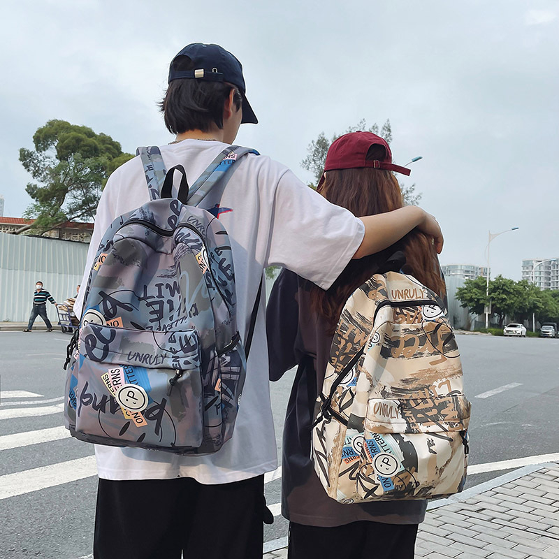 Najlon ranac 20–35 L, unisex, grafički motiv s pejzažima, ulični stil Harajuku, školski ruksak za učenike, kompatibilan s 14-inčnim prijenosnikom
