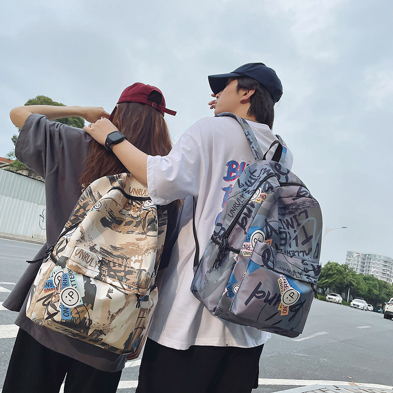 Najlon ranac 20–35 L, unisex, grafički motiv s pejzažima, ulični stil Harajuku, školski ruksak za učenike, kompatibilan s 14-inčnim prijenosnikom