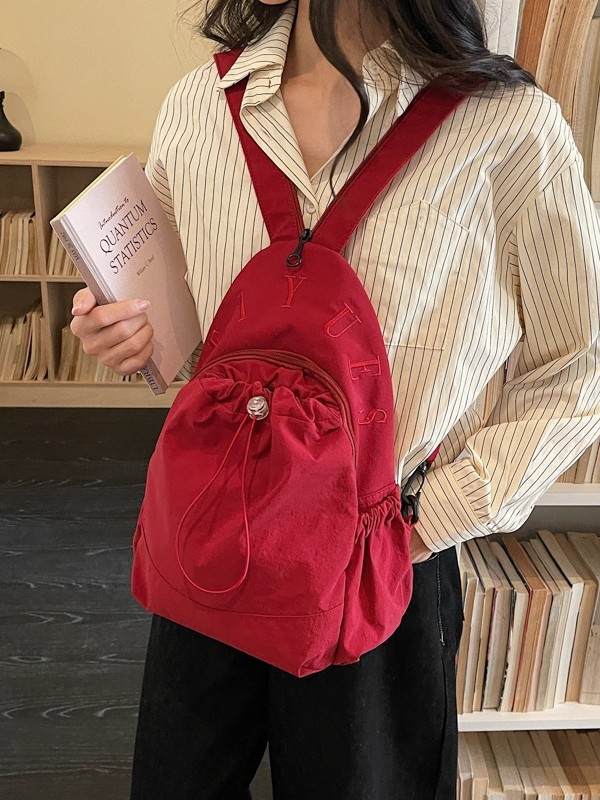 ZIIN ženski ruksak inspiriran Harajuku stilom, minimalistički dizajn, jednobojni platneni ruksak za laptop i putovanja, velika kapaciteta, vodootporan, unutarnja džep sa zipom