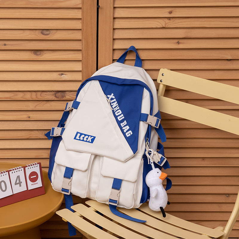 Harajuku stil ruksaka za kampus, patchwork dizajn, velik kapacitet za srednjoškolce i studente