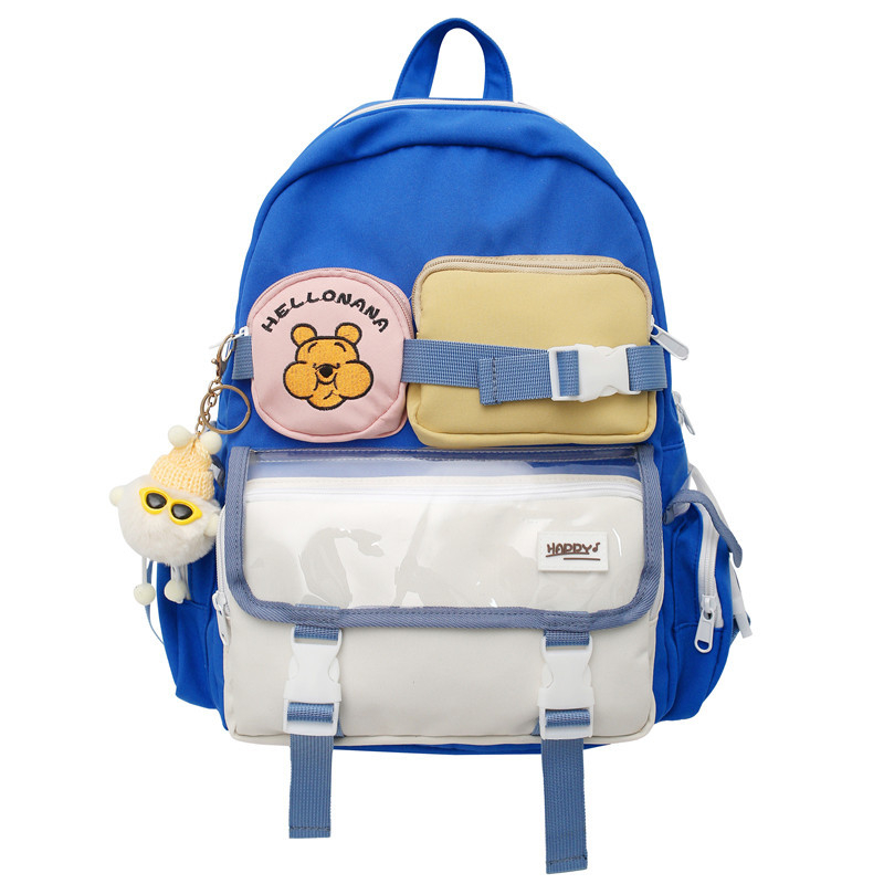 Ruksak u korejskom stilu Ins, Harajuku s blokovima boja, unisex, lagan, kapacitet 20–35 L, za 10-inčni prijenosnik