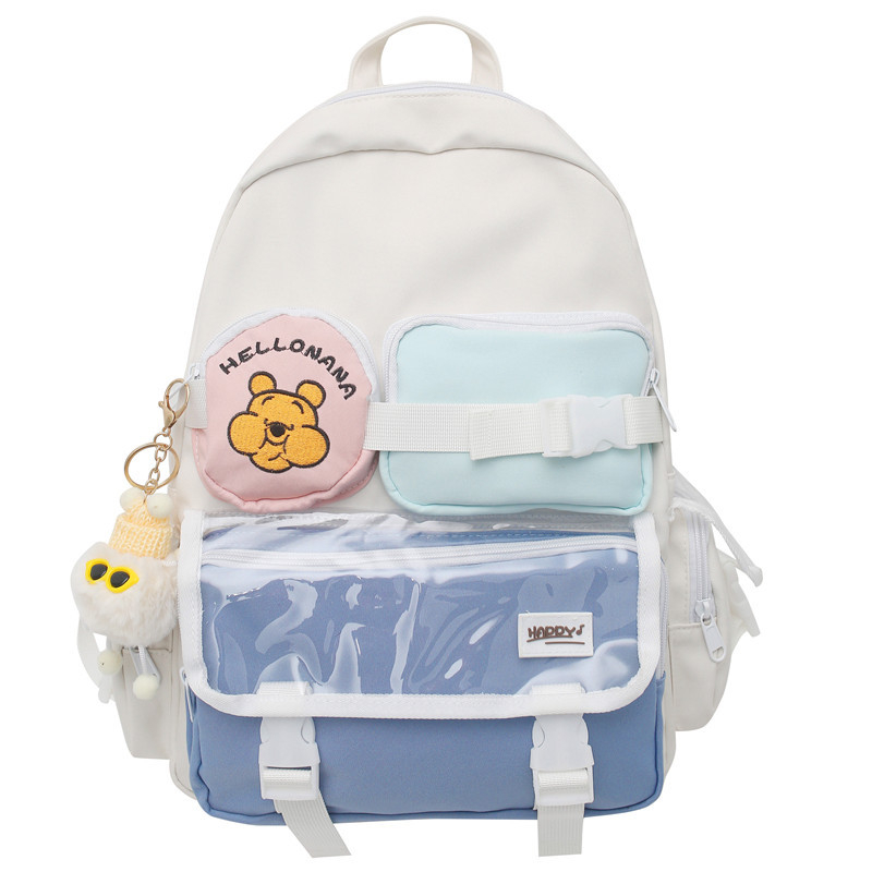 Ruksak u korejskom stilu Ins, Harajuku s blokovima boja, unisex, lagan, kapacitet 20–35 L, za 10-inčni prijenosnik