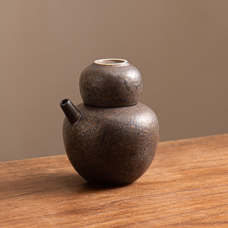 Dispenser ceramic japonez pentru sake și vin, stil retro