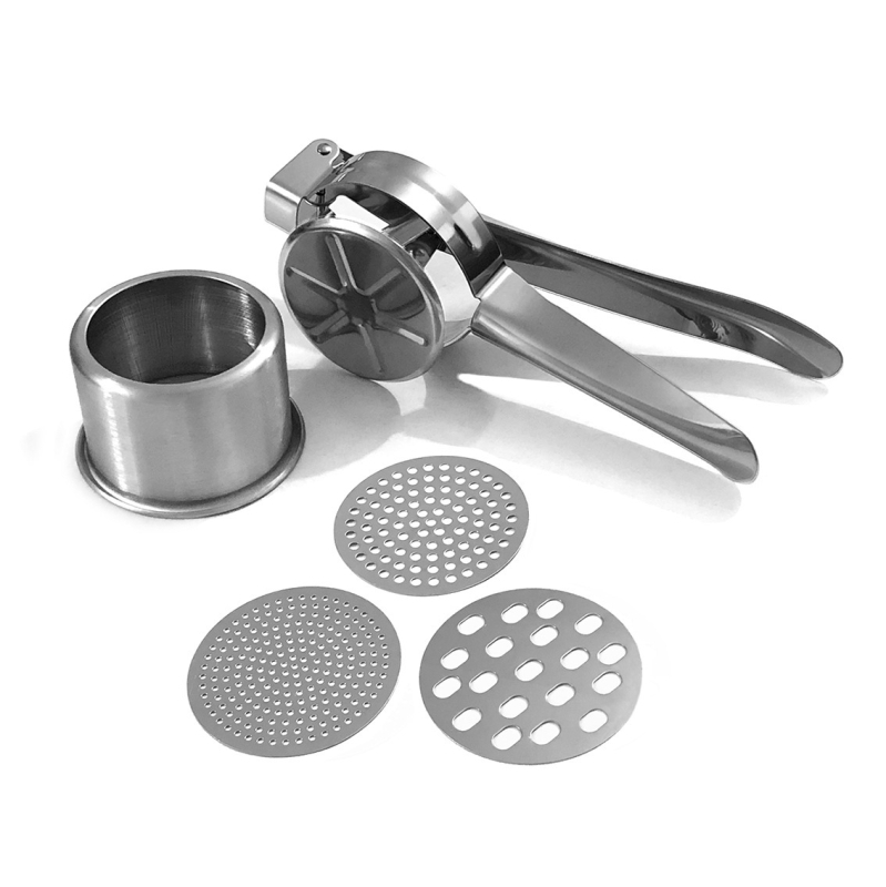 Presă manuală pentru cartofi din oțel inoxidabil, zdrobitor pentru cartofi și fructe, 27 × 10 cm