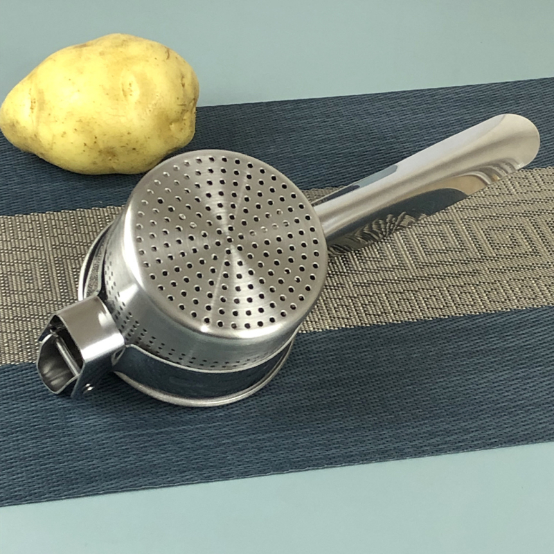 Presă manuală pentru cartofi din oțel inoxidabil, zdrobitor pentru cartofi și fructe, 27 × 10 cm
