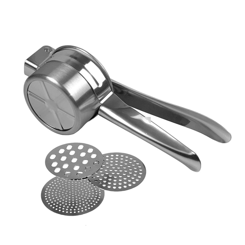 Presă manuală pentru cartofi din oțel inoxidabil, zdrobitor pentru cartofi și fructe, 27 × 10 cm