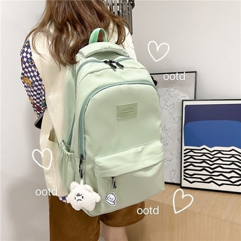 Mori stil torba s velikom kapacitete za žene, za srednjoškolke i studentice, minimalistički kampus ruksak s džepom za 16 inčni laptop, 20–35 L