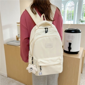 Mori stil torba s velikom kapacitete za žene, za srednjoškolke i studentice, minimalistički kampus ruksak s džepom za 16 inčni laptop, 20–35 L