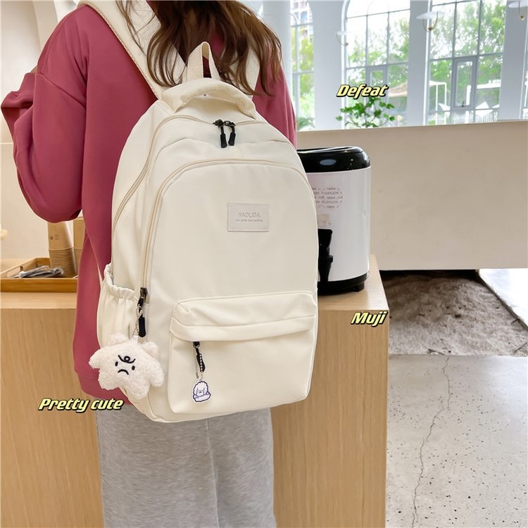 Mori stil torba s velikom kapacitete za žene, za srednjoškolke i studentice, minimalistički kampus ruksak s džepom za 16 inčni laptop, 20–35 L