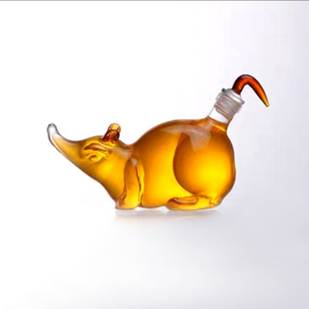 Douăsprezece zodii, decantor din sticlă în formă de animal, borosilicată, obiect de colecție