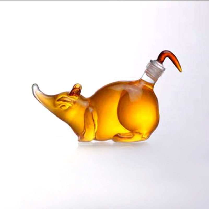 Douăsprezece zodii, decantor din sticlă în formă de animal, borosilicată, obiect de colecție